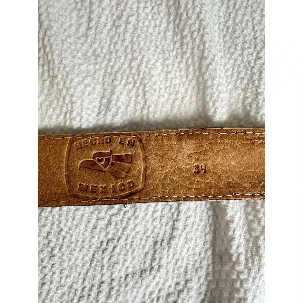 Authentic Mexican Leather Embroidered Belt Western YAC 42